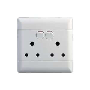 Neu Wall Soc Wht 4x4 2x3pin [NEDS44]