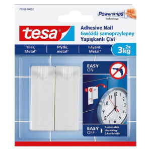 Tesa Hook 2Pc Clock Small White