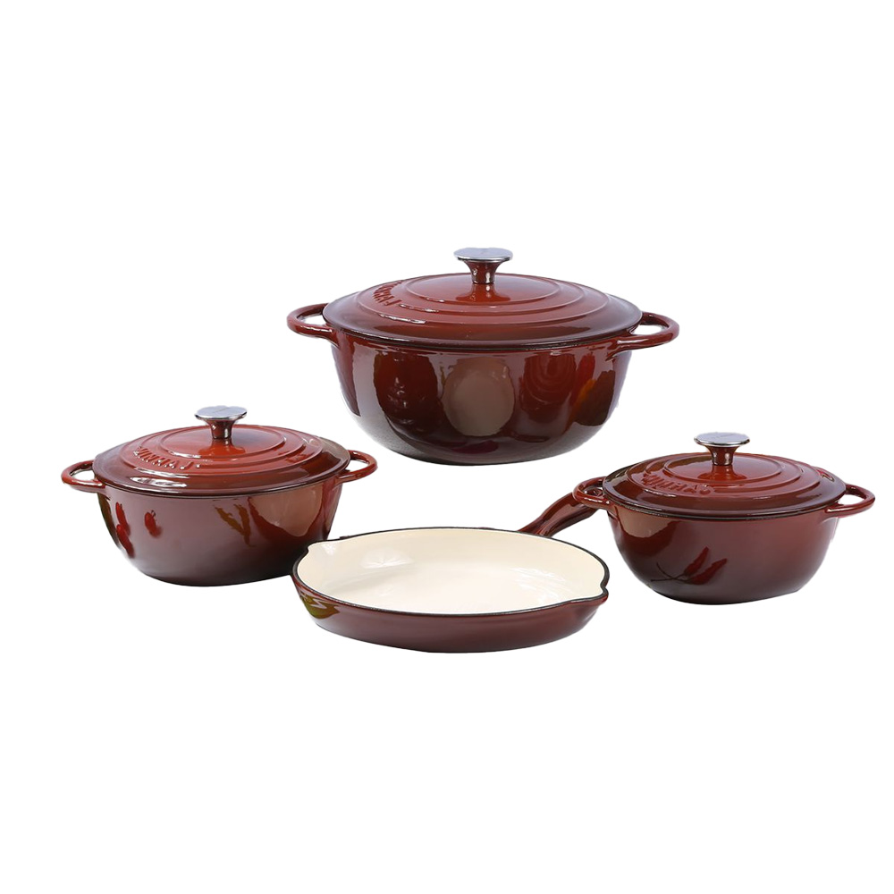 Minhaj Cast Iron Pot Set 7pc Colors