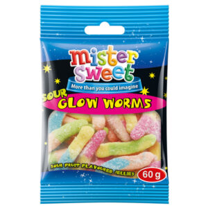 Ms Mini Sour Glow Worms 60g