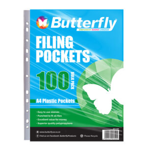 Butterfly Filing Pocket 100's A4