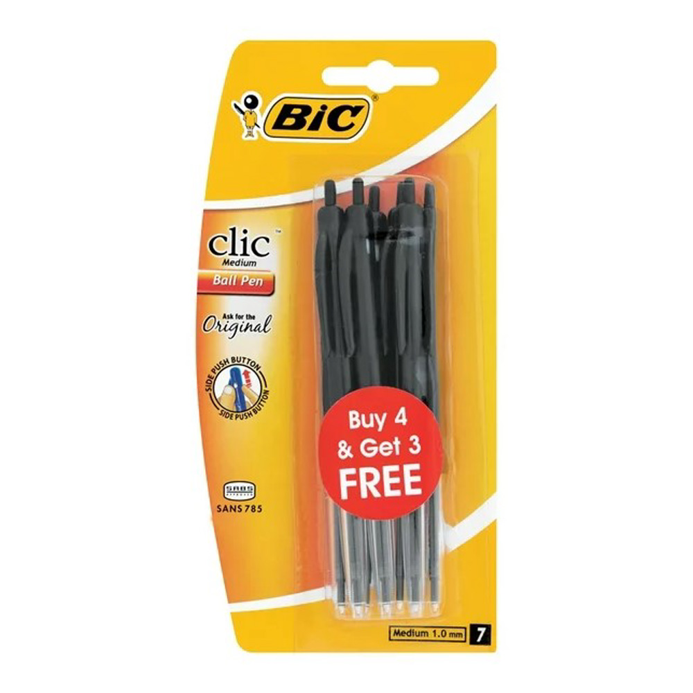 Bic Clic Med Black Blister 4+3 010611