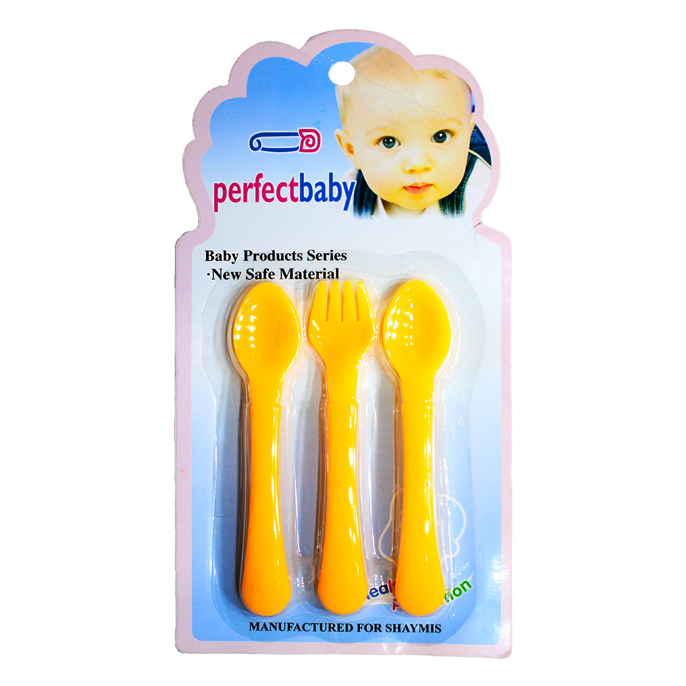 Perfect Baby 3pc Spoon & Fork Set