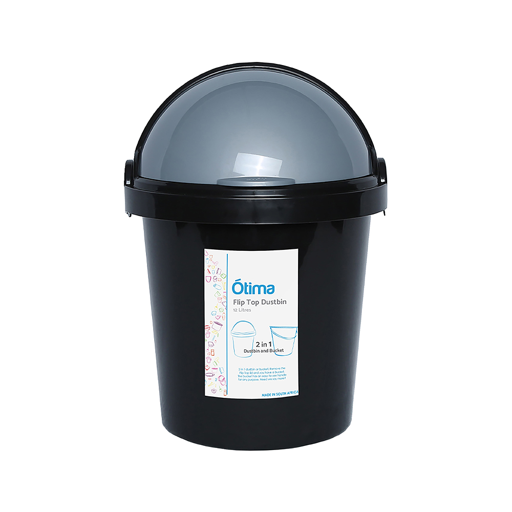 Otima Dust Bin 12l Blk Lid