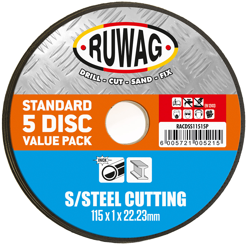 Ruwag Cutting Disc Steel 115mmx1mm 5pc