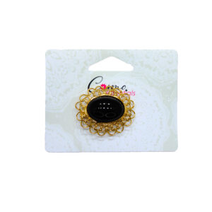 Csm Broach Slv/Blk Stones Retro [Hol192A]
