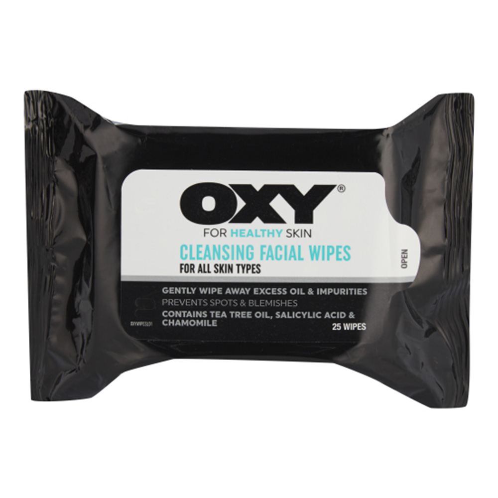 Oxy Cleansing Facial Wipes 25's 9462100