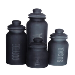 Royal 4pc Glass Jar Frosted [TL01]