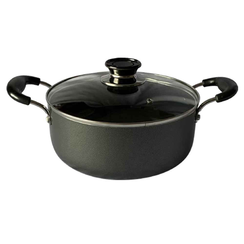 Real Chef Pot Casserole + Lid 24cm Blk Handle