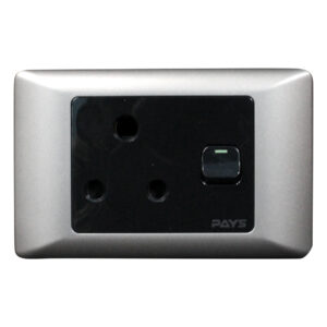 Pays Wall Soc Black 4x2 1x3pin