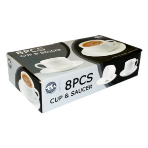 Cup & Saucer 8pc White [CU239]