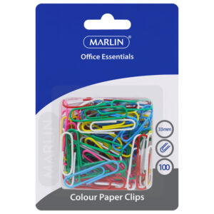 Marlin Paper Clips 100 Colour 33mm  Sm166